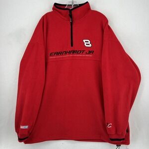 Vintage 90's Dale Earnhardt Jr. 8 Microfleece 1/4 Zip Pullover Red Size XXL